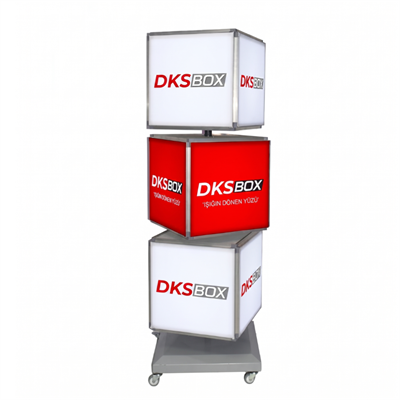 DKS RS315 Işıklı 360° Dönen Tabela Lightbox 3 Katlı 40x150cm