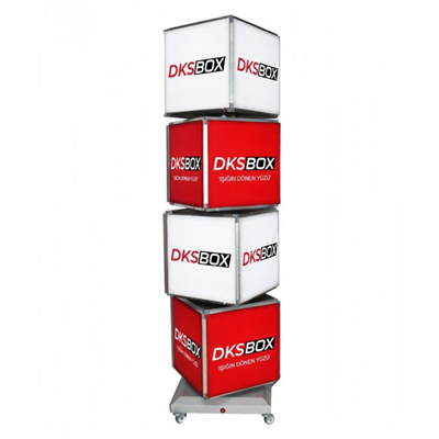 DKS RS419 Işıklı 360° Dönen Tabela Lightbox Plus 4 Katlı 40x190cm
