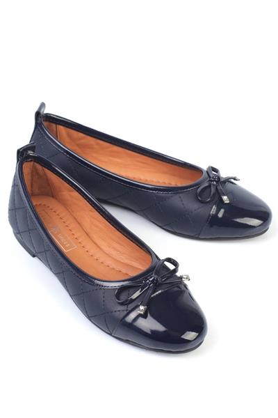 Karvenshoes Haki̇ki̇ Deri̇ Laci̇vert Renk Babet 