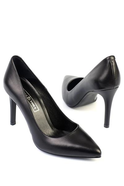 Karvenshoes Haki̇ki̇ Deri̇ Sti̇letto Ayakkabi 779