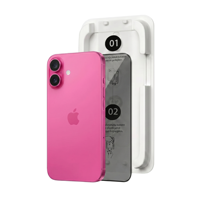 Fulltech MagicBox iPhone 16 / 15 Premium Tempered Glass Aparatlı Ekran Koruyucu - Privacy