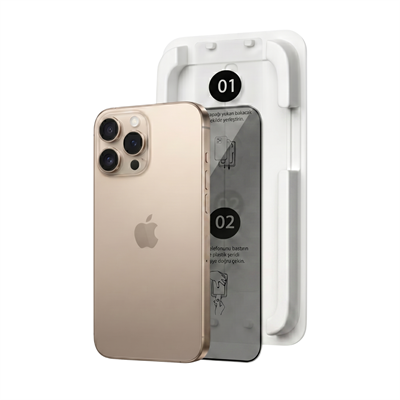 Fulltech MagicBox iPhone 16 Pro Max Premium Tempered Glass Aparatlı Ekran Koruyucu - Privacy