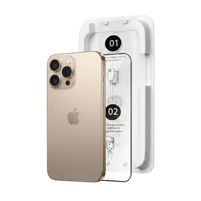 Fulltech MagicBox iPhone 16 Pro Max Premium Tempered Glass Aparatlı Ekran Koruyucu - Clear