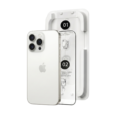 Fulltech MagicBox iPhone 16 Pro Premium Tempered Glass Aparatlı Ekran Koruyucu - Clear