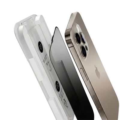 Fulltech MagicBox iPhone 17 / 16 Pro Premium Tempered Glass Aparatlı Ekran Koruyucu - Privacy