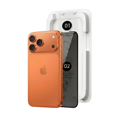 Fulltech MagicBox iPhone 17 Pro Max Premium Tempered Glass Aparatlı Ekran Koruyucu - Privacy