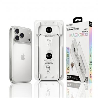 Fulltech MagicBox iPhone 17 Pro Premium Tempered Glass Aparatlı Ekran Koruyucu - Clear