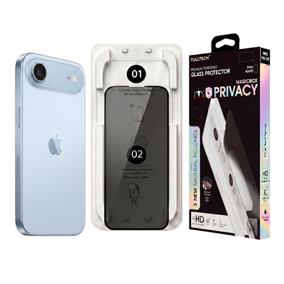 Fulltech MagicBox iPhone Air Premium Tempered Glass Aparatlı Ekran Koruyucu - Privacy