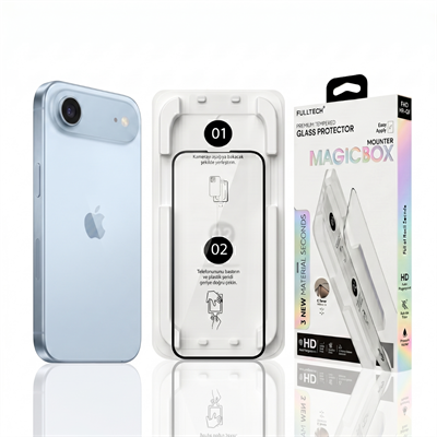 Fulltech MagicBox iPhone Air Premium Tempered Glass Aparatlı Ekran Koruyucu - Clear