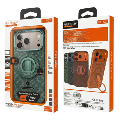 Fulltech PC2 iPhone 17 Pro Max Magsafe Karbon Tasarım Kılıf - Green
