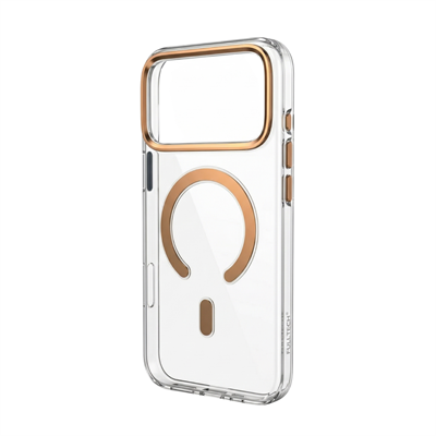 Fulltech PC3 iPhone 17 Pro Max Magsafe Karbon Tasarım Kılıf - Şeffaf Desert Gold
