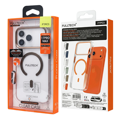 Fulltech PC3 iPhone 17 Pro Max Magsafe Karbon Tasarım Kılıf - Şeffaf Desert Gold