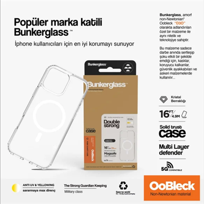 iBerry Bunkerglass iPhone 15 Magsafe Uyumlu Kılıf - Şeffaf