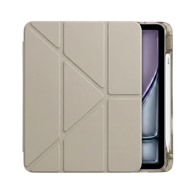 PS iPad Air 11 inç (M4)/(M3)/(M2) Tri Folding Standlı Kılıf - Bej