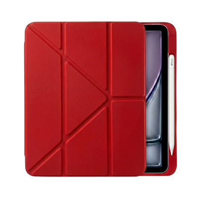 PS iPad Air 11 inç (M4)/(M3)/(M2) Tri Folding Standlı Kılıf - Kırmızı