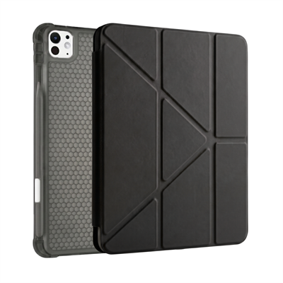 PS iPad Pro 11 inç (M5)/(M4) Tri Folding Standlı Kılıf - Siyah
