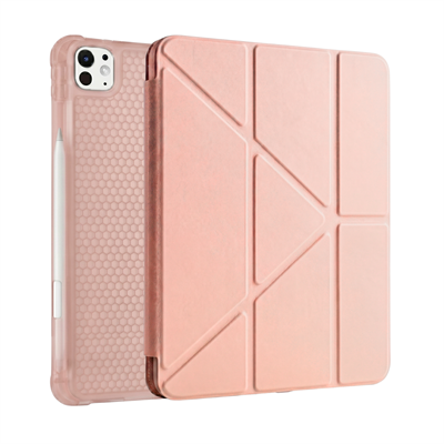 PS iPad Pro 11 inç (M5)/(M4) Tri Folding Standlı Kılıf - Pembe