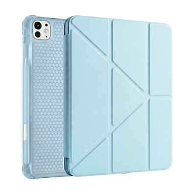 PS iPad Pro 11 inç (M5)/(M4) Tri Folding Standlı Kılıf - Turkuaz