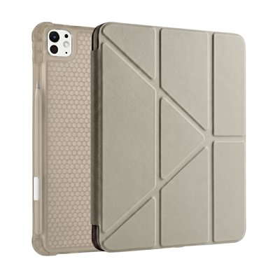 PS iPad Pro 11 inç (M5)/(M4) Tri Folding Standlı Kılıf - Bej