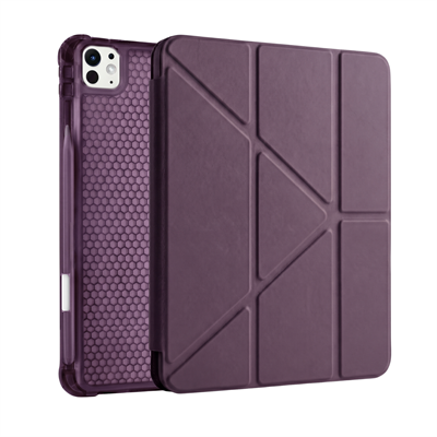 PS iPad Pro 11 inç (M5)/(M4) Tri Folding Standlı Kılıf - Damson