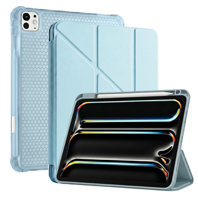 PS iPad Pro 13 inç (M5)/(M4) Tri Folding Standlı Kılıf - Turkuaz