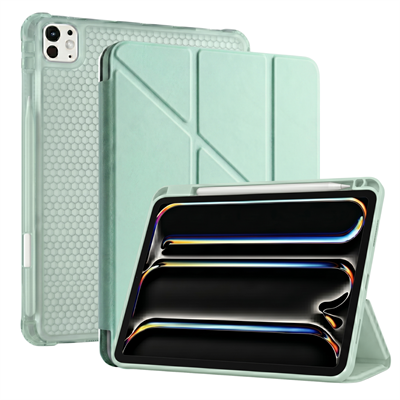 PS iPad Pro 13 inç (M5)/(M4) Tri Folding Standlı Kılıf - Yeşil