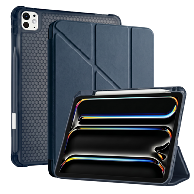 PS iPad Pro 13 inç (M5)/(M4) Tri Folding Standlı Kılıf - Lacivert