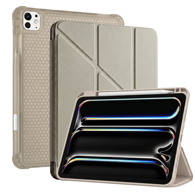 PS iPad Pro 13 inç (M5)/(M4) Tri Folding Standlı Kılıf - Bej