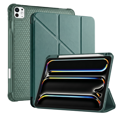 PS iPad Pro 13 inç (M5)/(M4) Tri Folding Standlı Kılıf - Haki