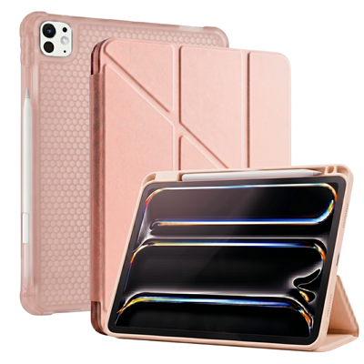 PS iPad Pro 13 inç (M5)/(M4) Tri Folding Standlı Kılıf - Pembe
