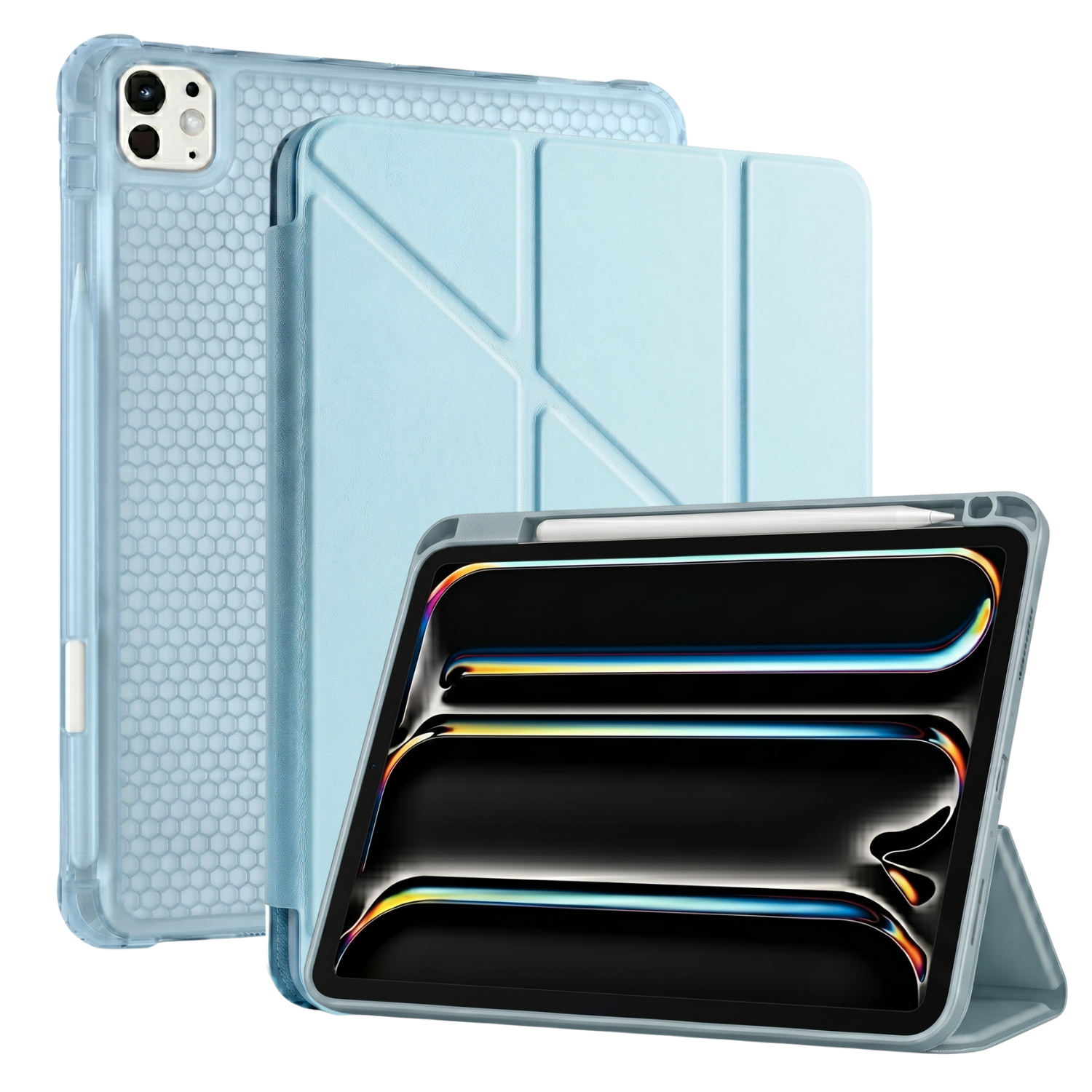 PS iPad Pro 13 inç (M5)/(M4) Tri Folding Standlı Kılıf - Turkuaz