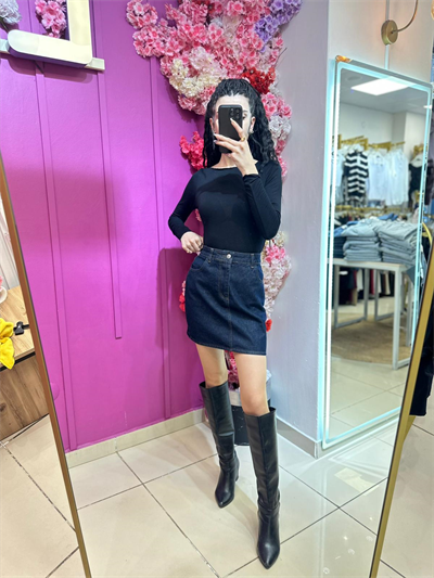 Lacivert Denim Etek