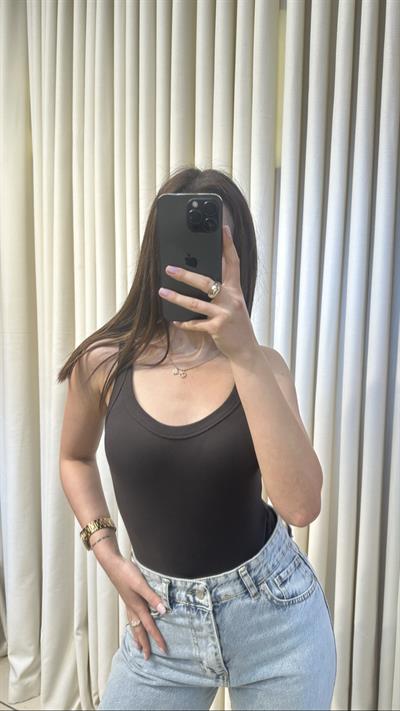 Acıkahve Fitilli Premium Bodysuit
