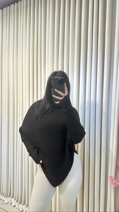 Acıkahve Yarasa Model Asimetrik Triko