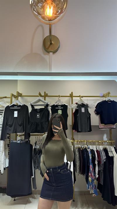 Haki renk kaşmir bluz