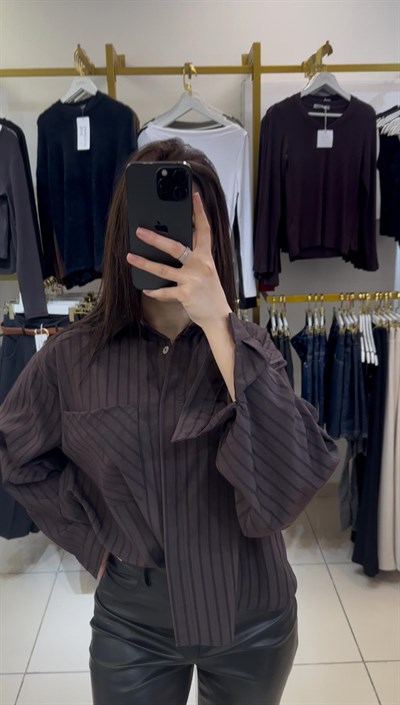 KAHVE LACİVERT PREMIUM GÖMLEK 