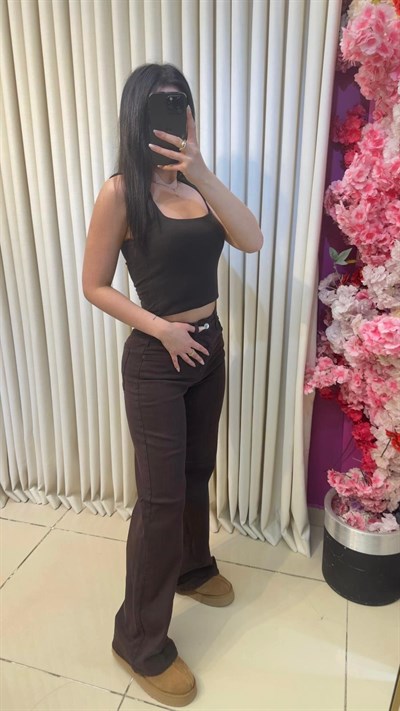 MSSMO ETİKETLİ WIDE LEG JEAN - ACIKAHVE