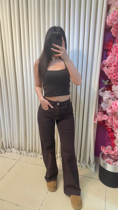 MSSMO ETİKETLİ WIDE LEG JEAN - ACIKAHVE