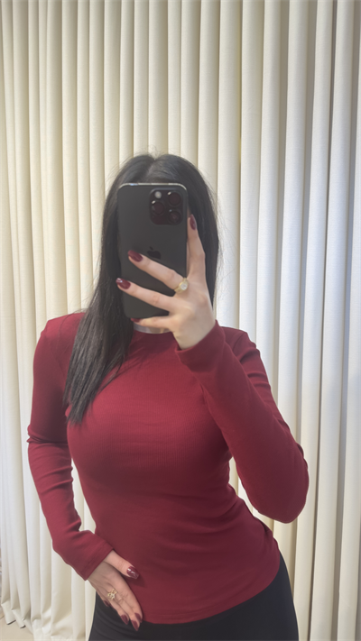 Parmak Geçmeli Body Bordo