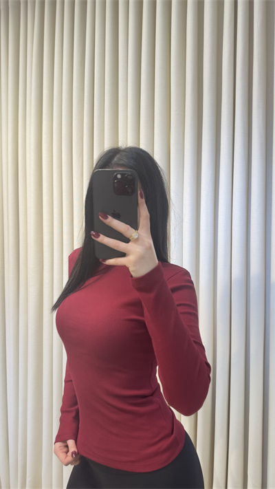 Parmak Geçmeli Body Bordo