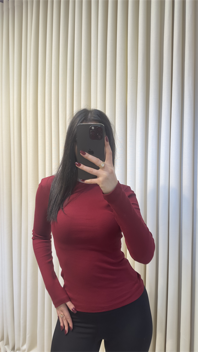 Parmak Geçmeli Body Bordo