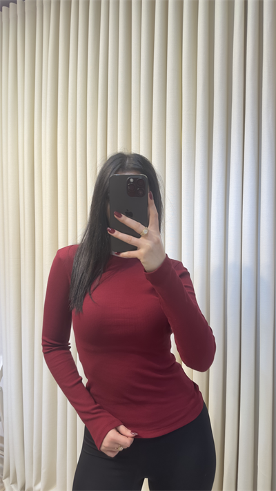 Parmak Geçmeli Body Bordo