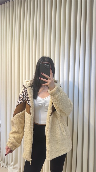 Peluş Leopar Mont