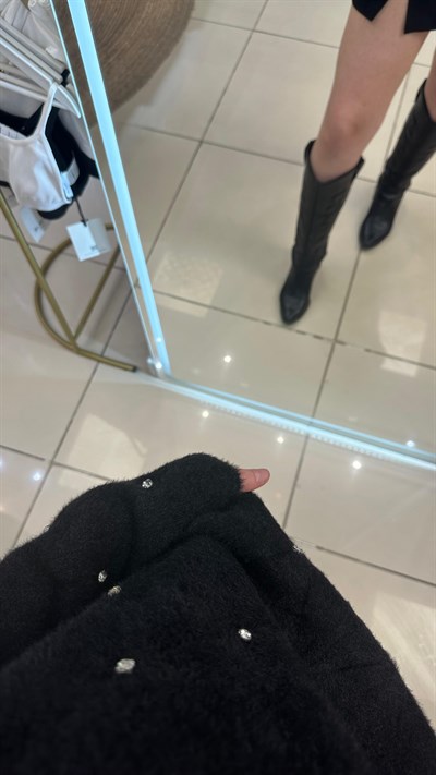 Siyah renk taşlı yumoş premium triko