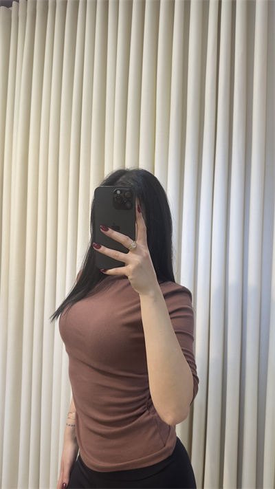 Yanı Büzgülü Body Gül Kurusu