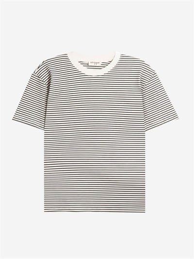 BRETON	 - Siyah Çizgili Regular Kalıp Krem T-shirt 