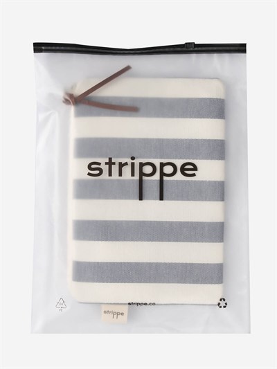 BREEZE - Kalın Çizgili Lacivert Pouch Portföy Çanta