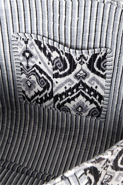 AZTEK - Aztek Desenli Siyah Pamuklu Kumaş Günlük Omuz Çantası  - Tote Bag