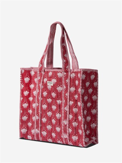 GARDEN- Çiçek Desenli Bodro Pamuklu Kumaş Günlük Omuz Çantası - Tote Bag