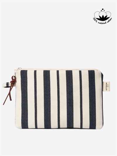 MARIS - Çizgili Lacivert Pouch Portföy Çanta